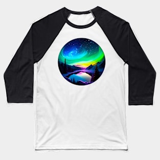 Northern Lights - Winter - Natural Beauty - Christmas Baseball T-Shirt